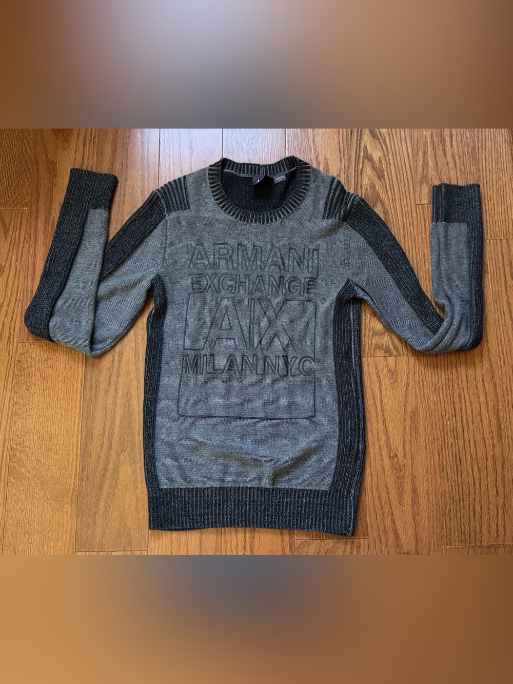 Armani Exchange Men's Gray Logo Crewneck Sweater Sz XS